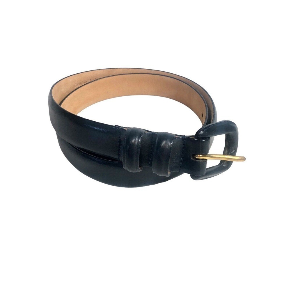 Nordstrom Black Genuine Italian Calfskin Belt Size L 32-38" Classic Smooth